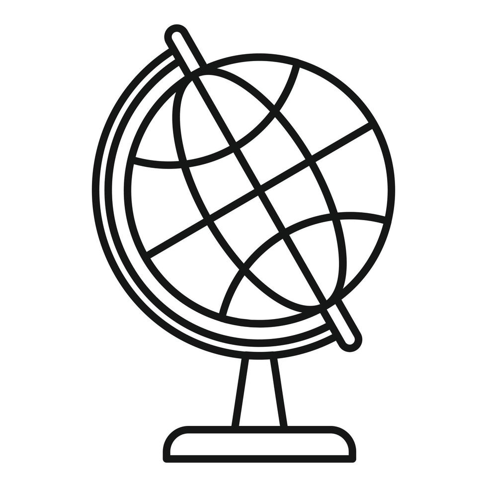 School globe icon, outline style vector