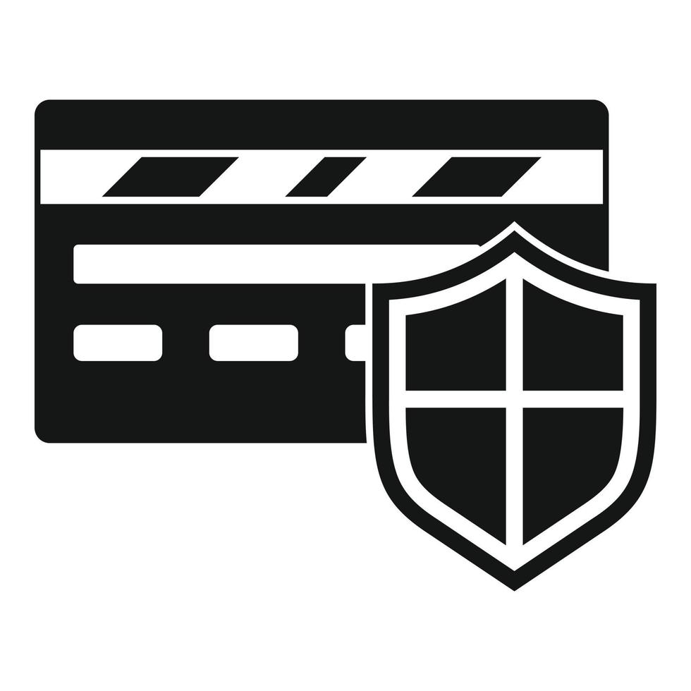 Secured personal card icon, simple style vector