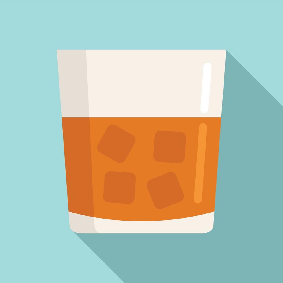 Casino whiskey glass icon, flat style vector