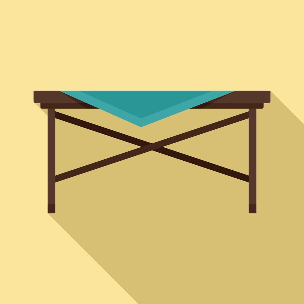 Picnic table icon, flat style vector