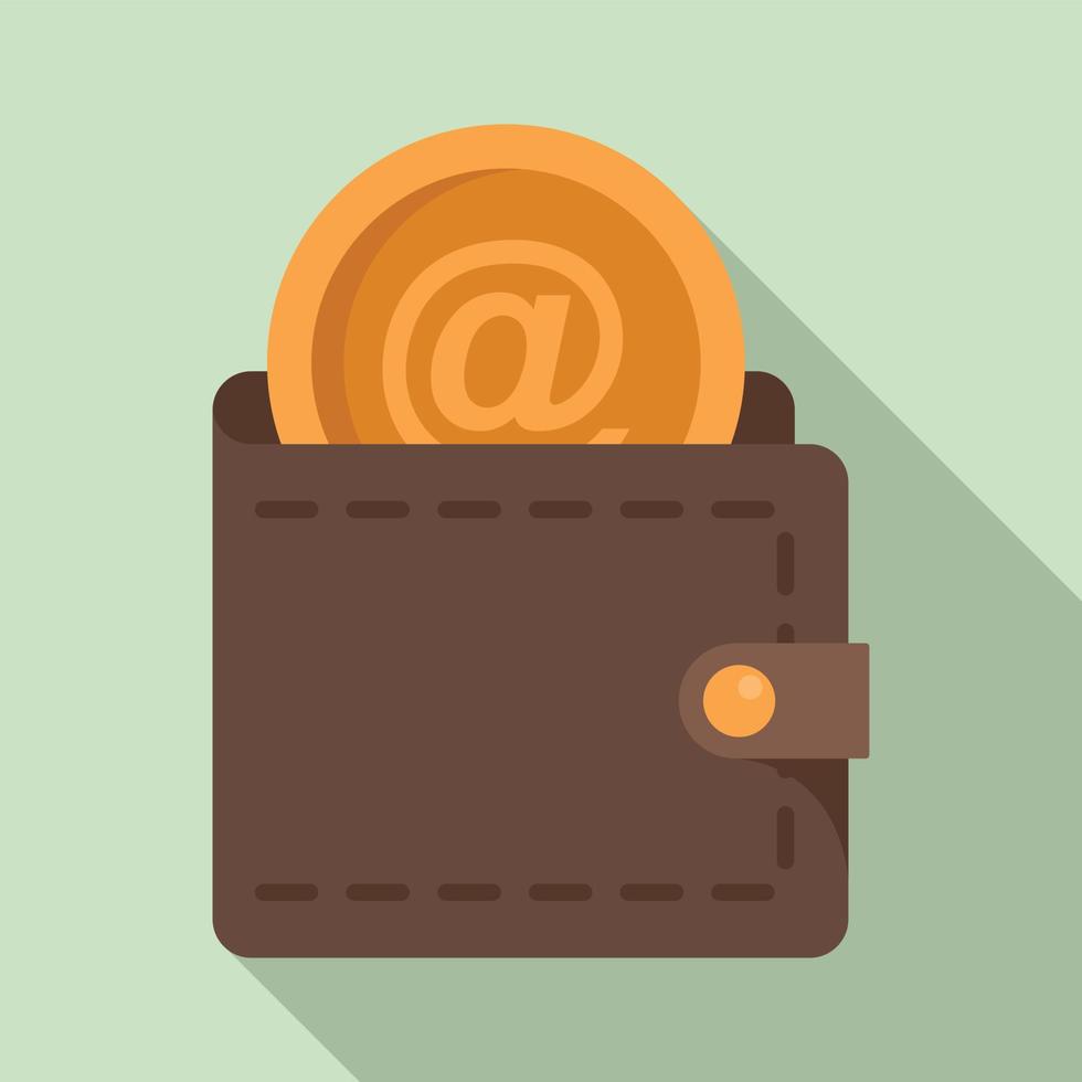 Personal digital wallet icon, flat style vector