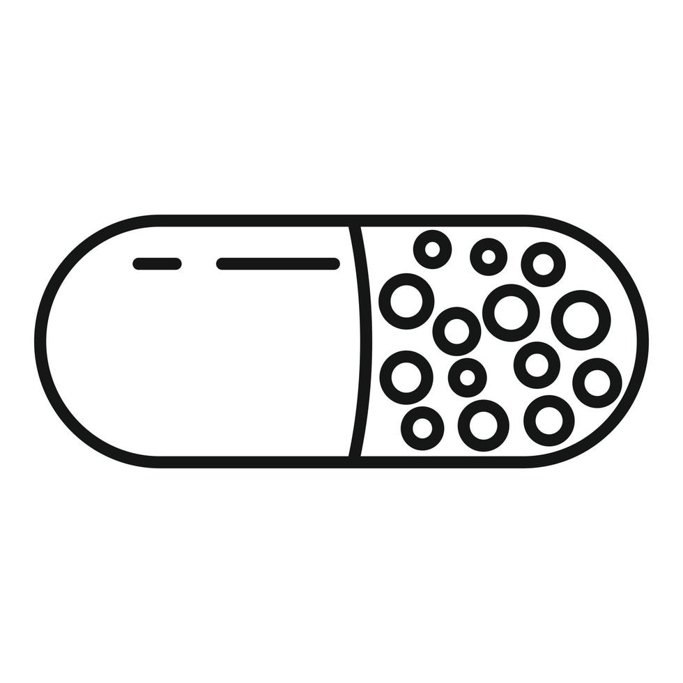 Tablet pill icon, outline style vector