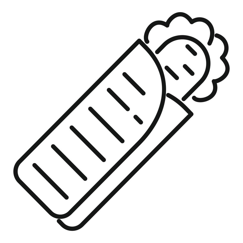 icono de barra de sándwich de salchicha, estilo de esquema vector