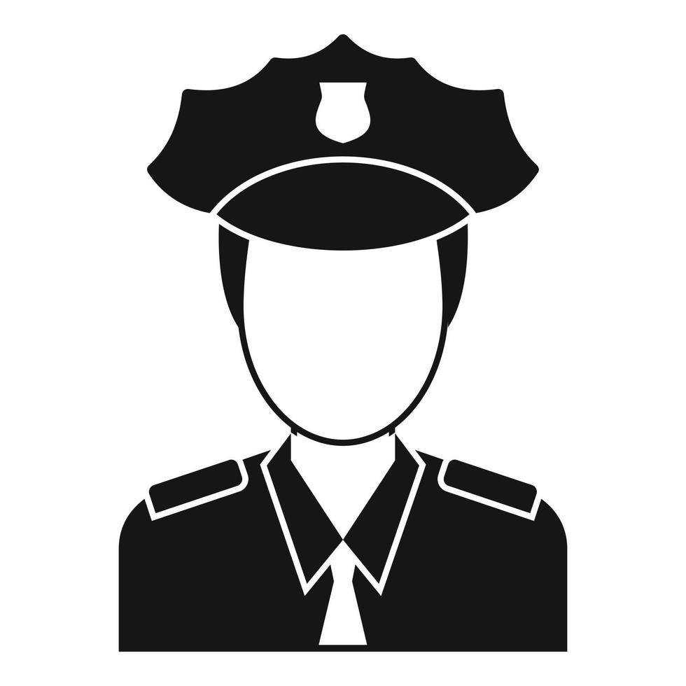 icono de oficial de policía del aeropuerto, estilo simple vector