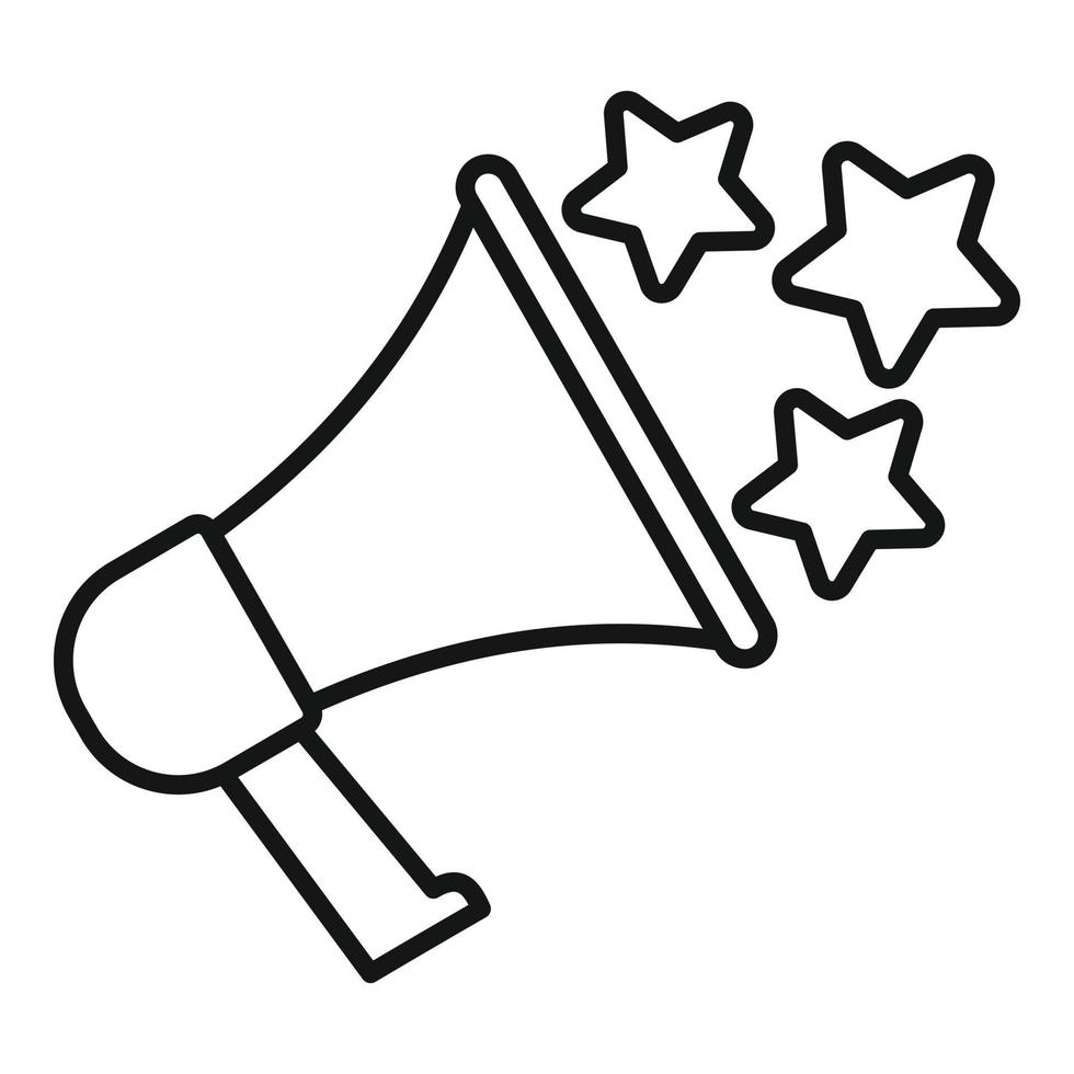 Megaphone reputation icon, outline style vector