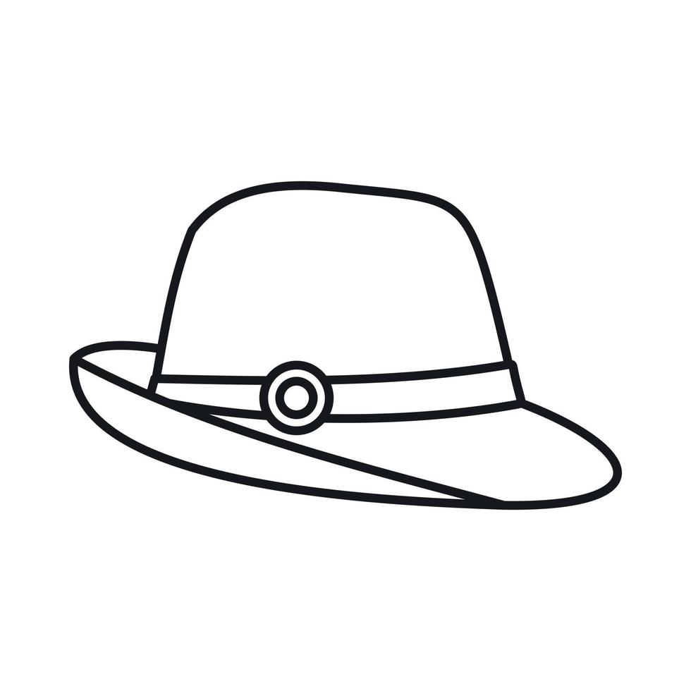 Hat icon in outline style vector
