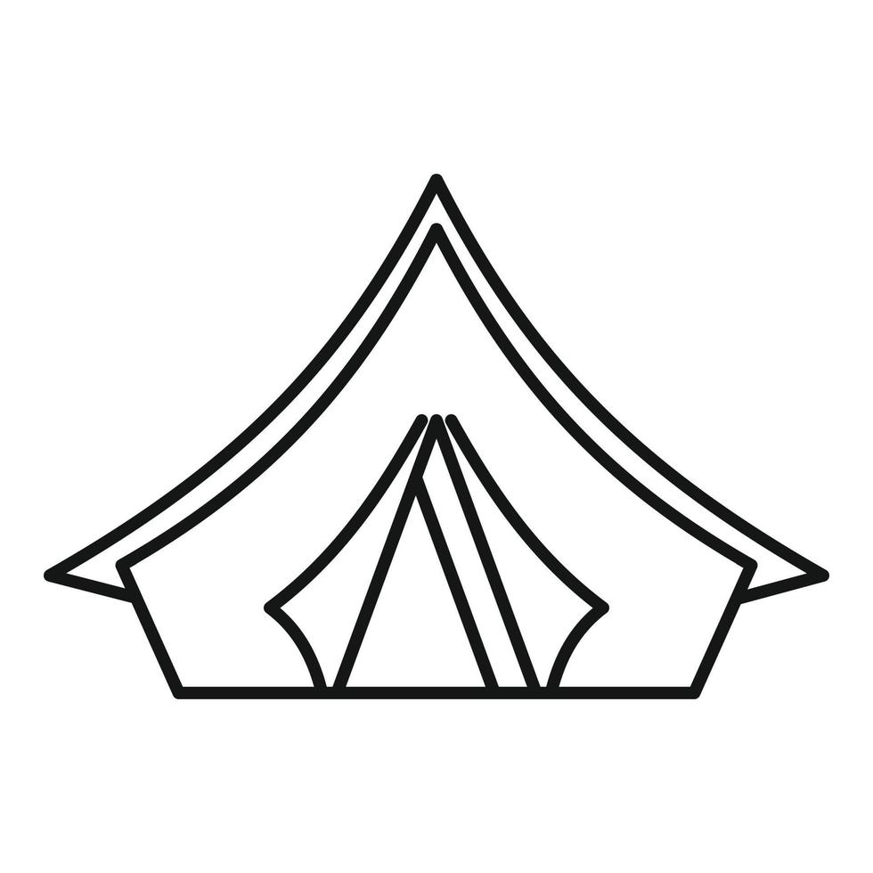 Camp tent icon, outline style vector