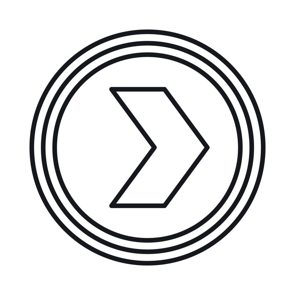 Right button icon, outline style vector