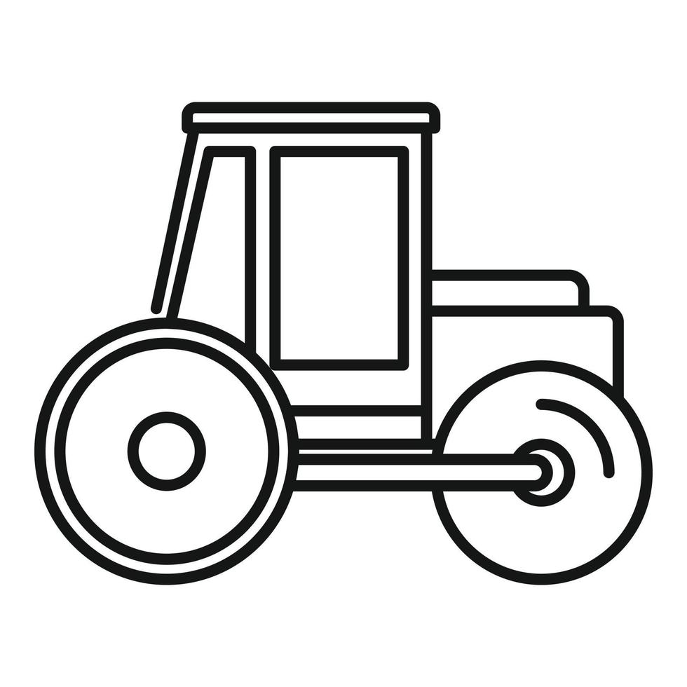 Paving road roller icon, outline style vector