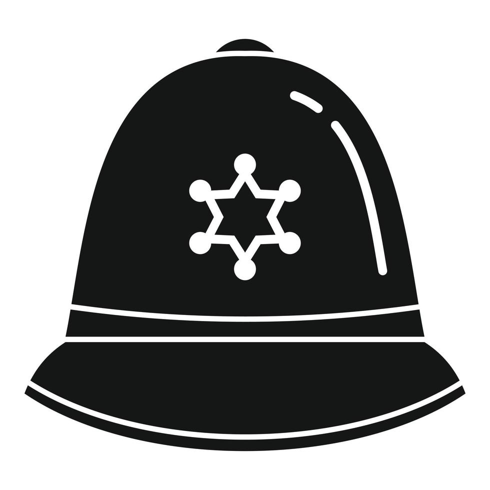 icono de casco de policía, estilo simple vector