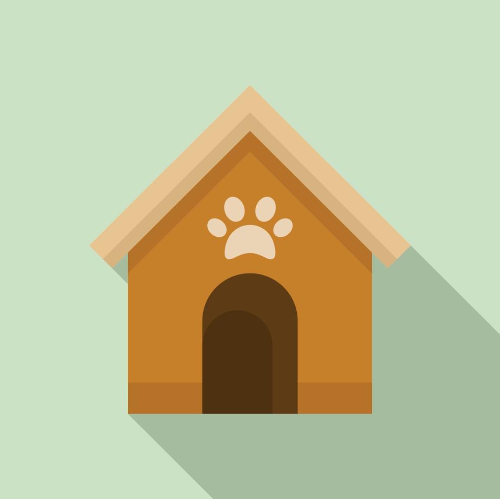 Dog house icon, flat style vector