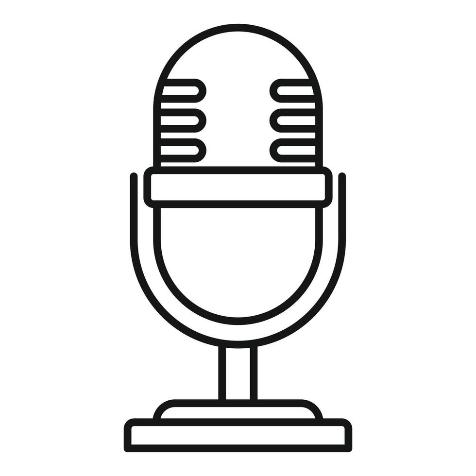 Tv studio microphone icon, outline style vector