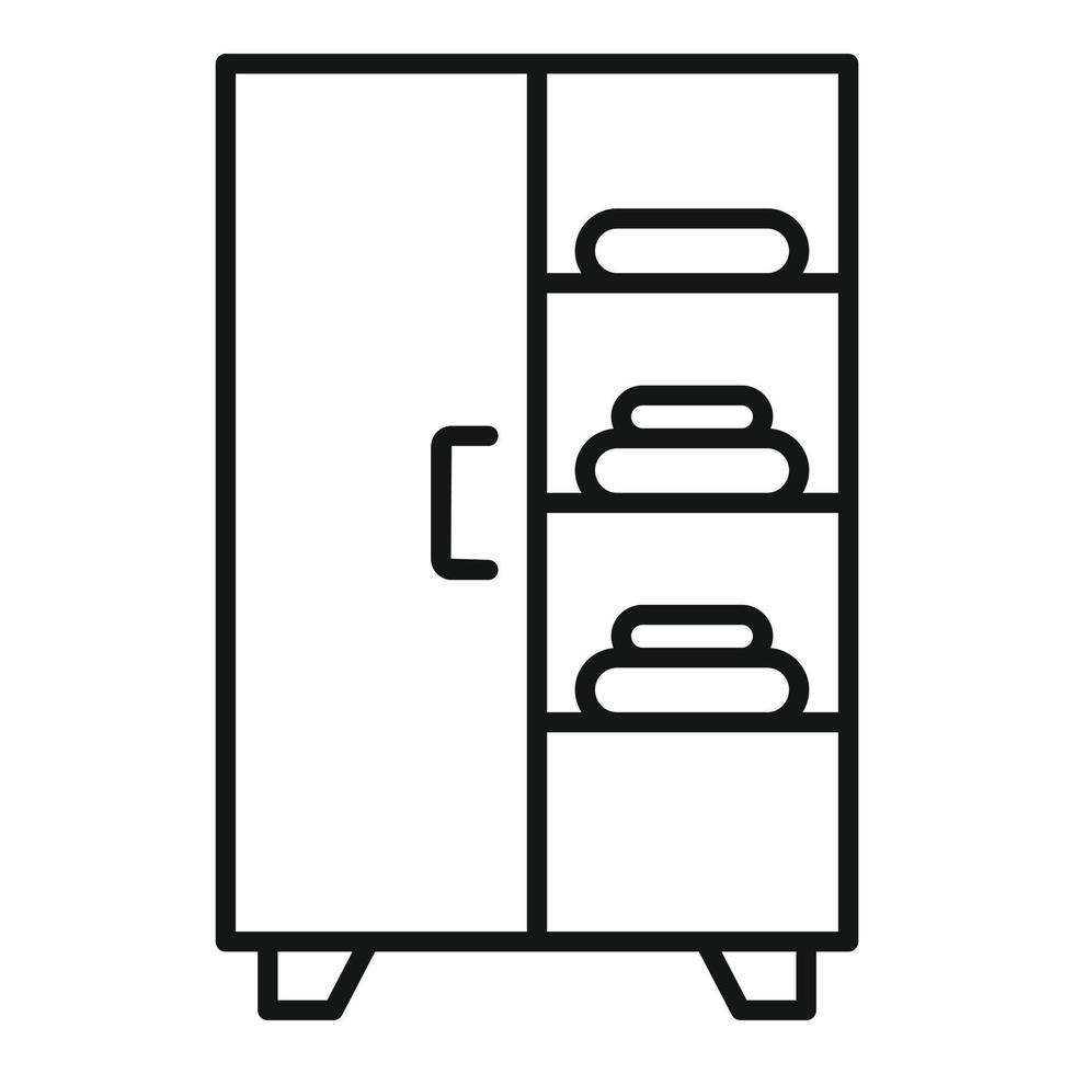 icono de armario de habitación para niños, estilo de esquema vector