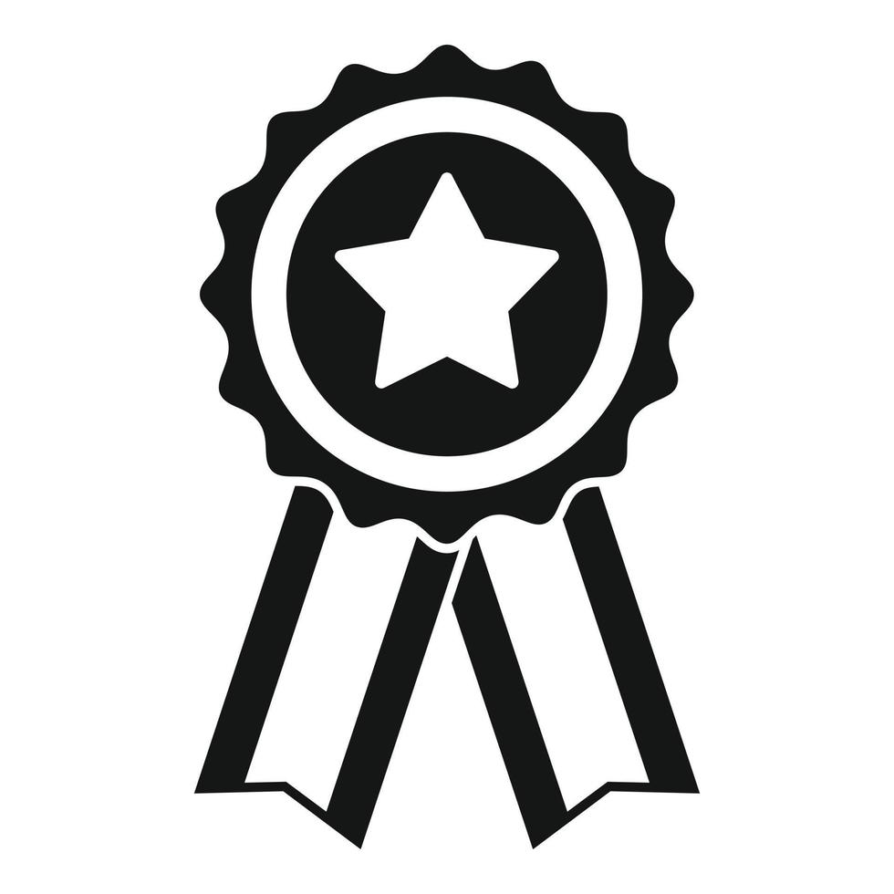 Mission completed emblem icon, simple style vector