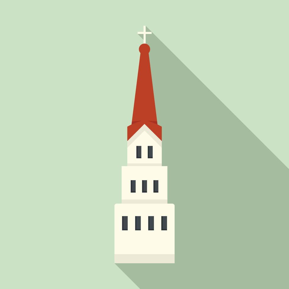 Riga church building icon, flat style vector