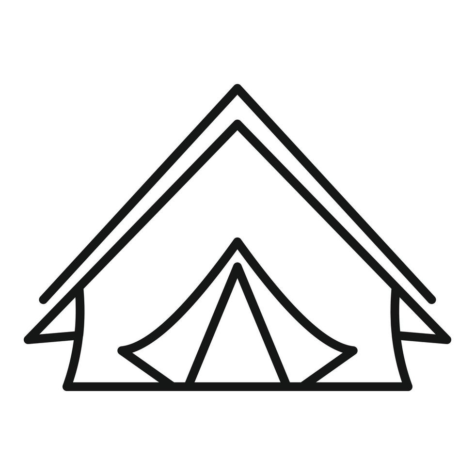 Survival tent icon, outline style vector