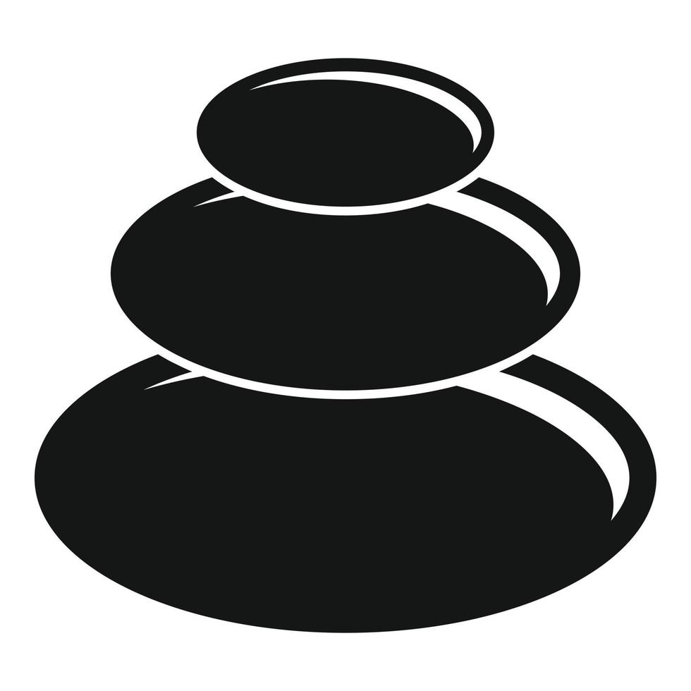 Japanese round stones icon, simple style vector