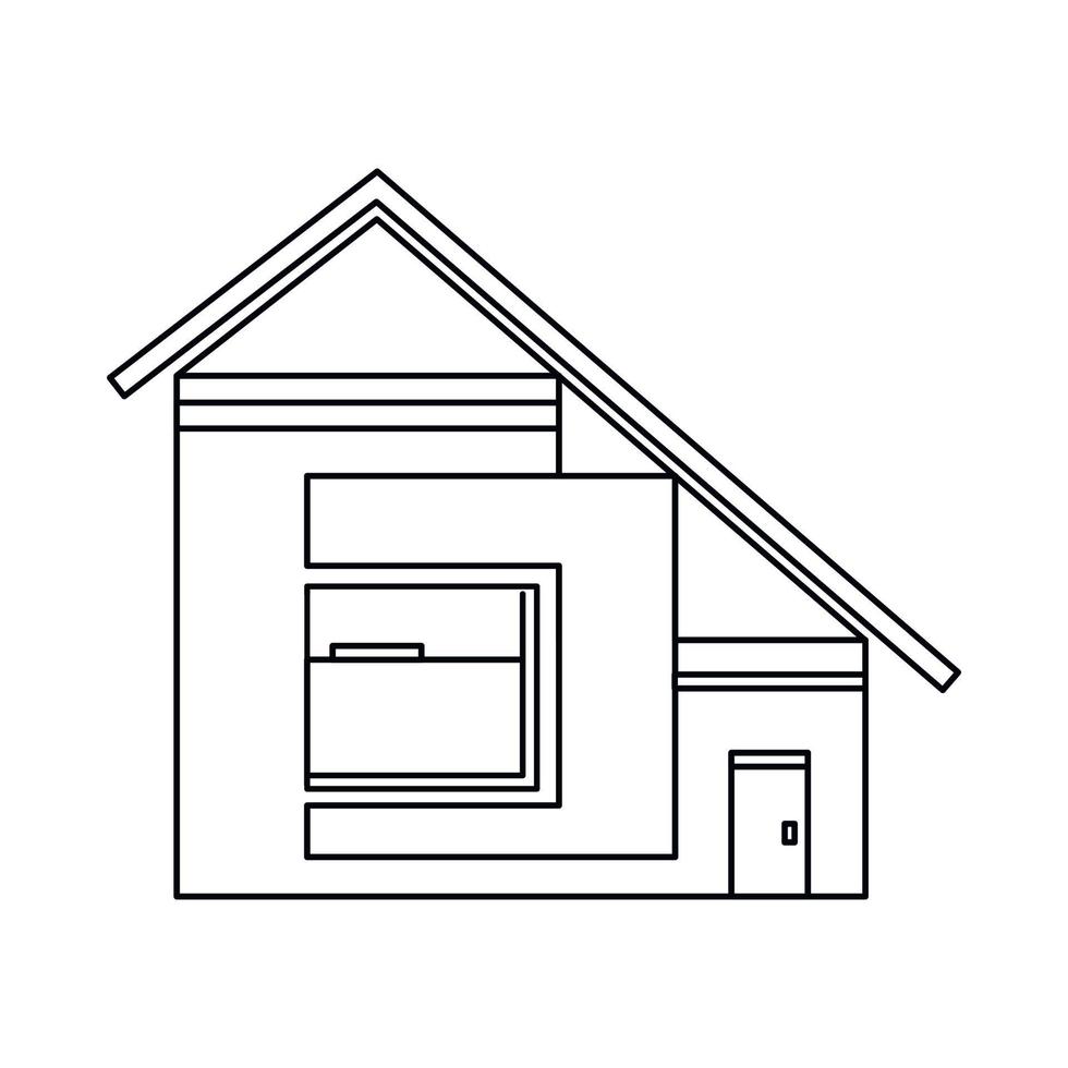 casa con icono de techo inclinado, estilo de esquema 14502774 Vector en  Vecteezy