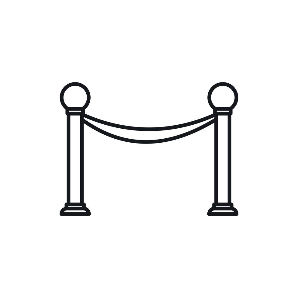 Barrier rope icon, outline style vector