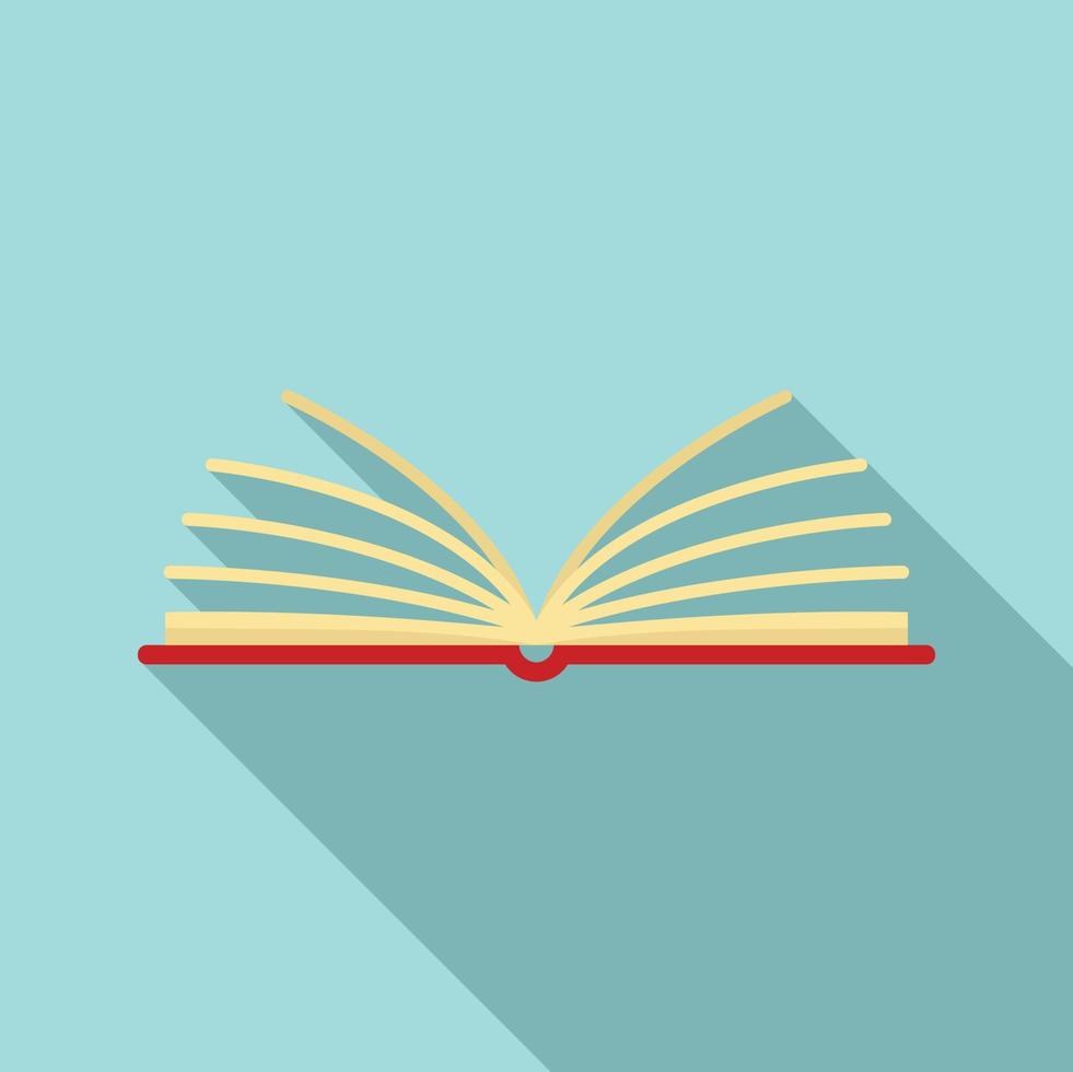 Open library book icon, flat style vector