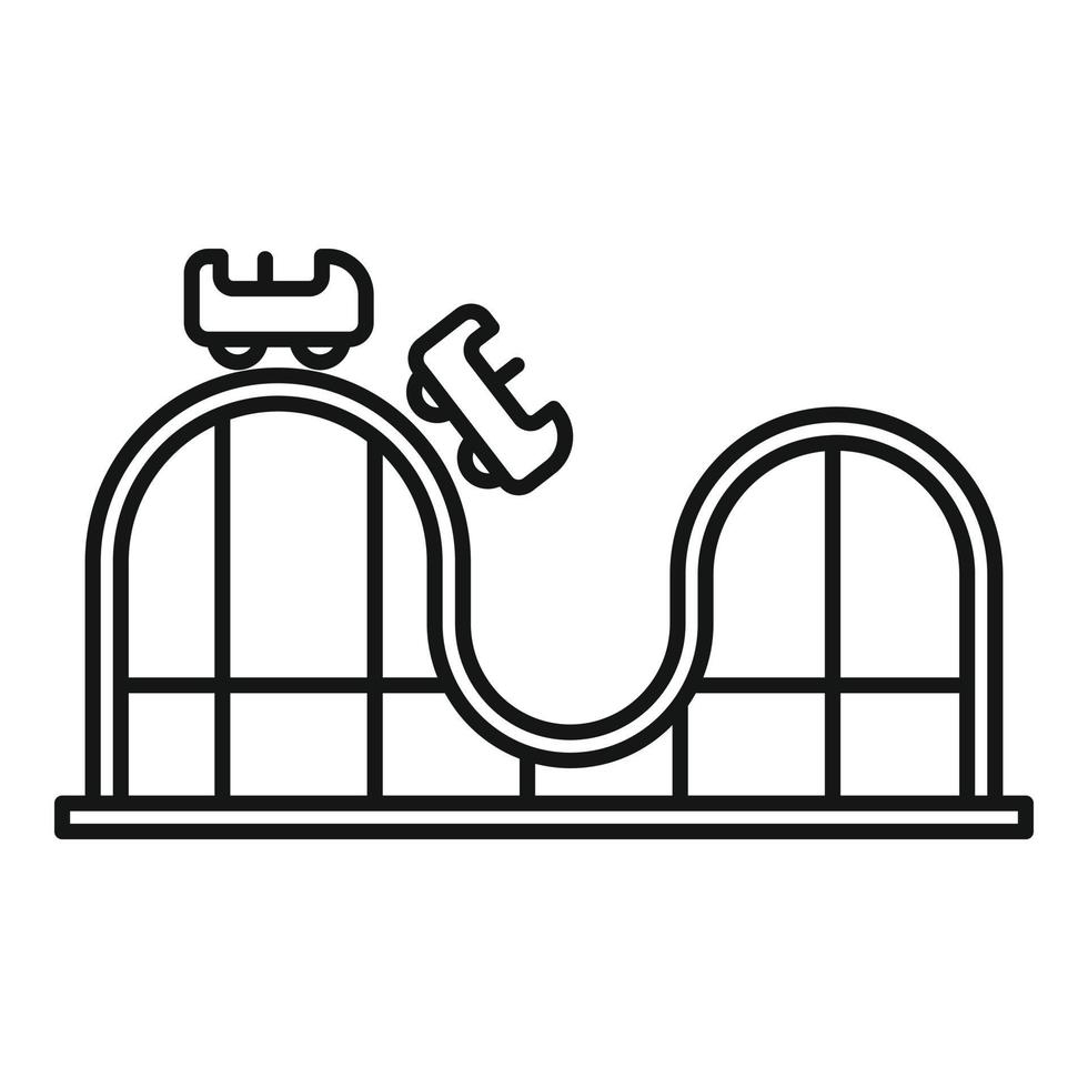 Roller coaster train icon, outline style vector