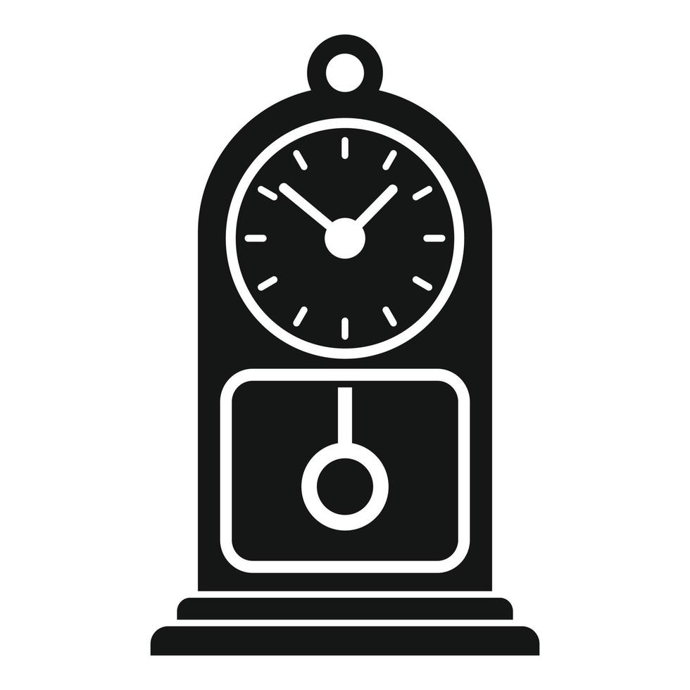 Chalet pendulum clock icon, simple style vector