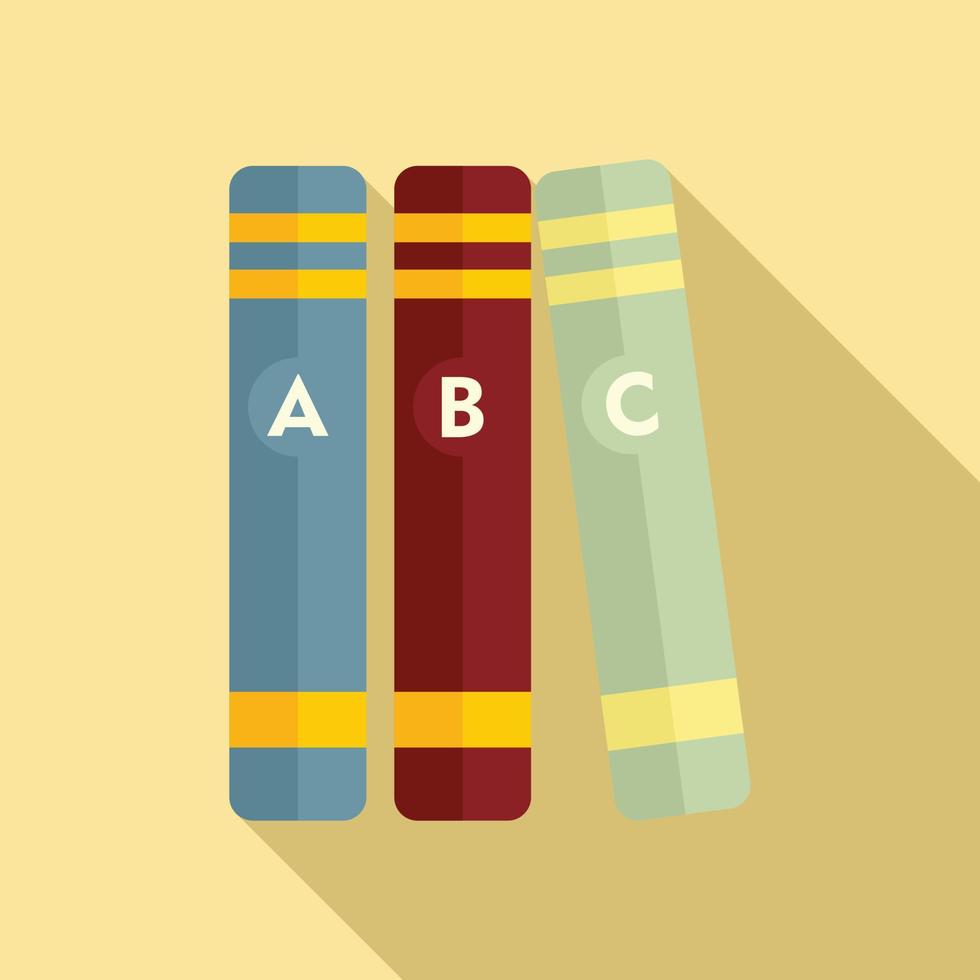 Foreign language books icon, flat style vector