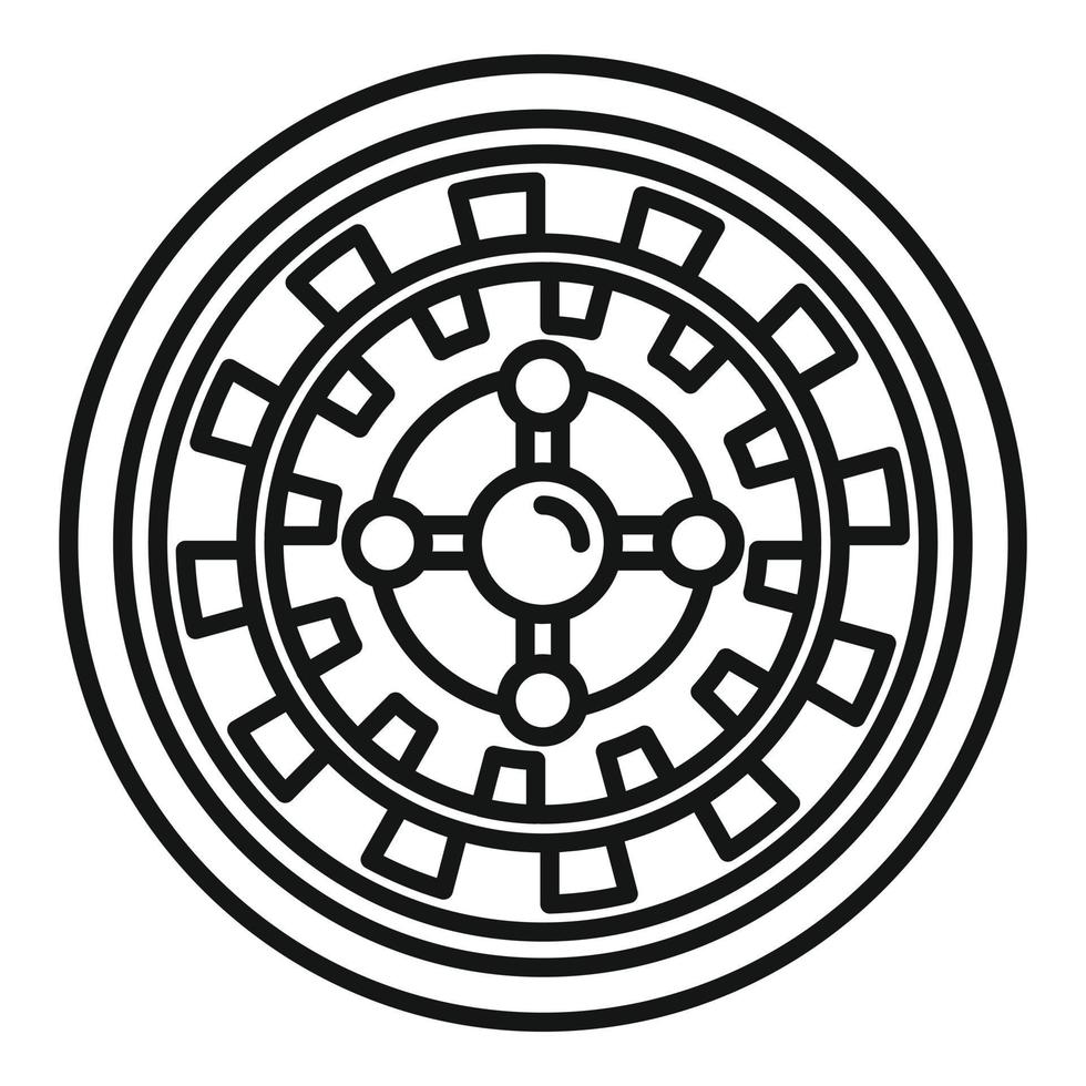 Fortune roulette icon, outline style vector