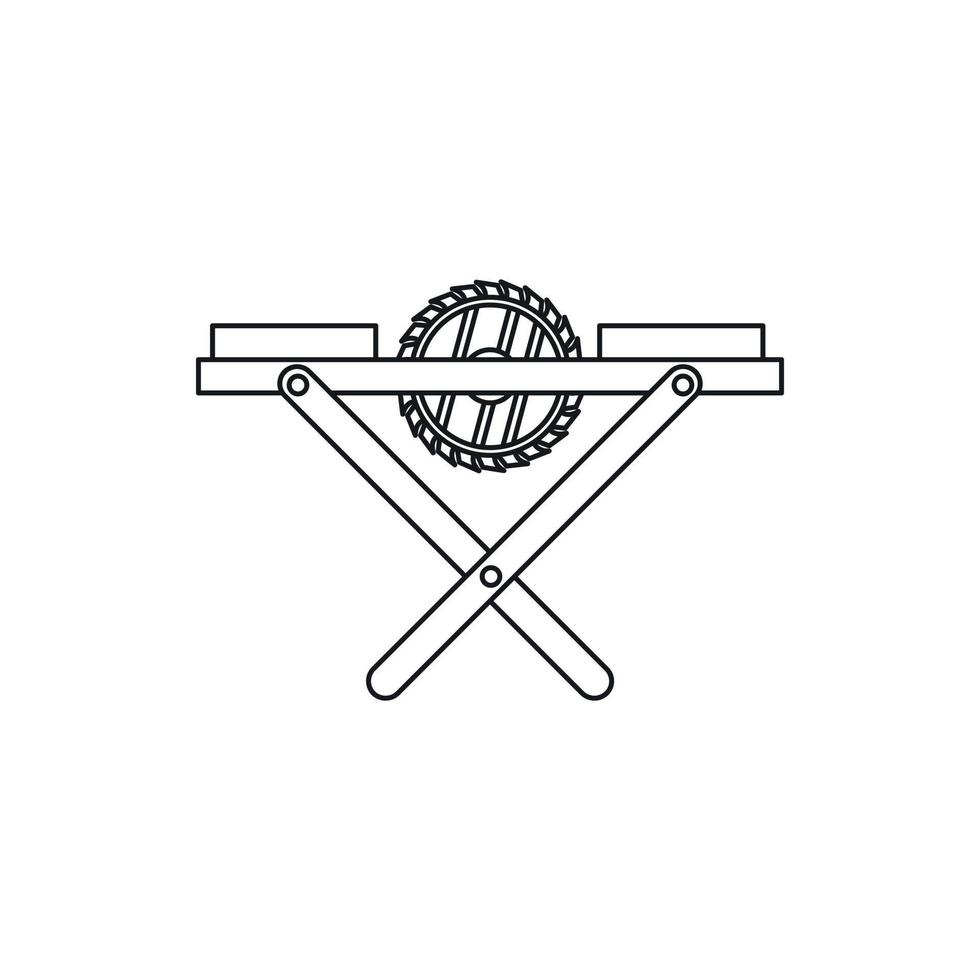 Power-saw bench icon, outline style vector