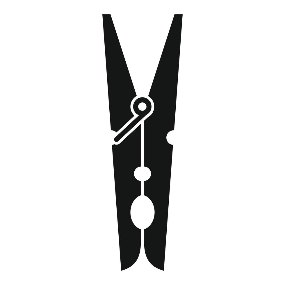 Laundry clothes pin icon, simple style vector