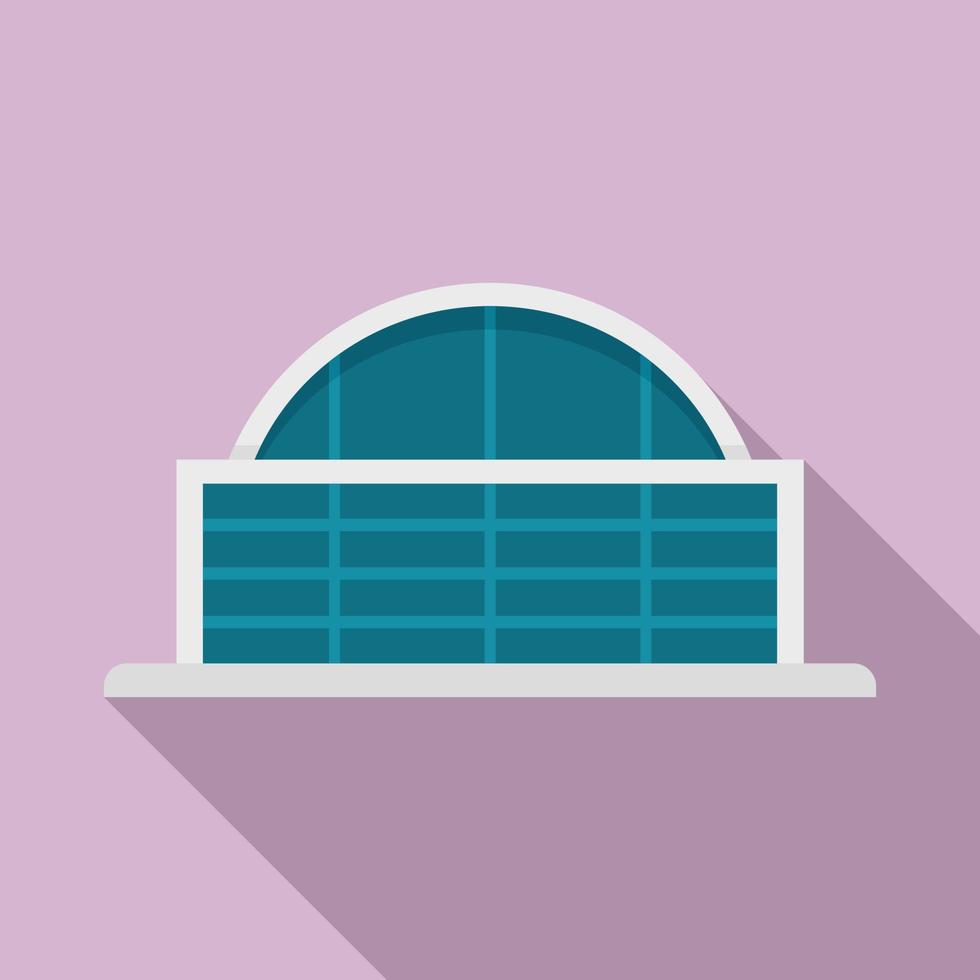 Airport glass building icon, flat style vector