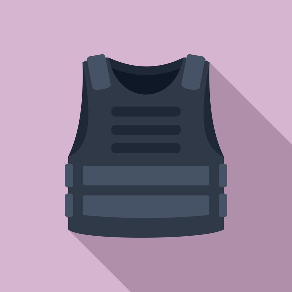 Policeman bulletproof icon, flat style vector