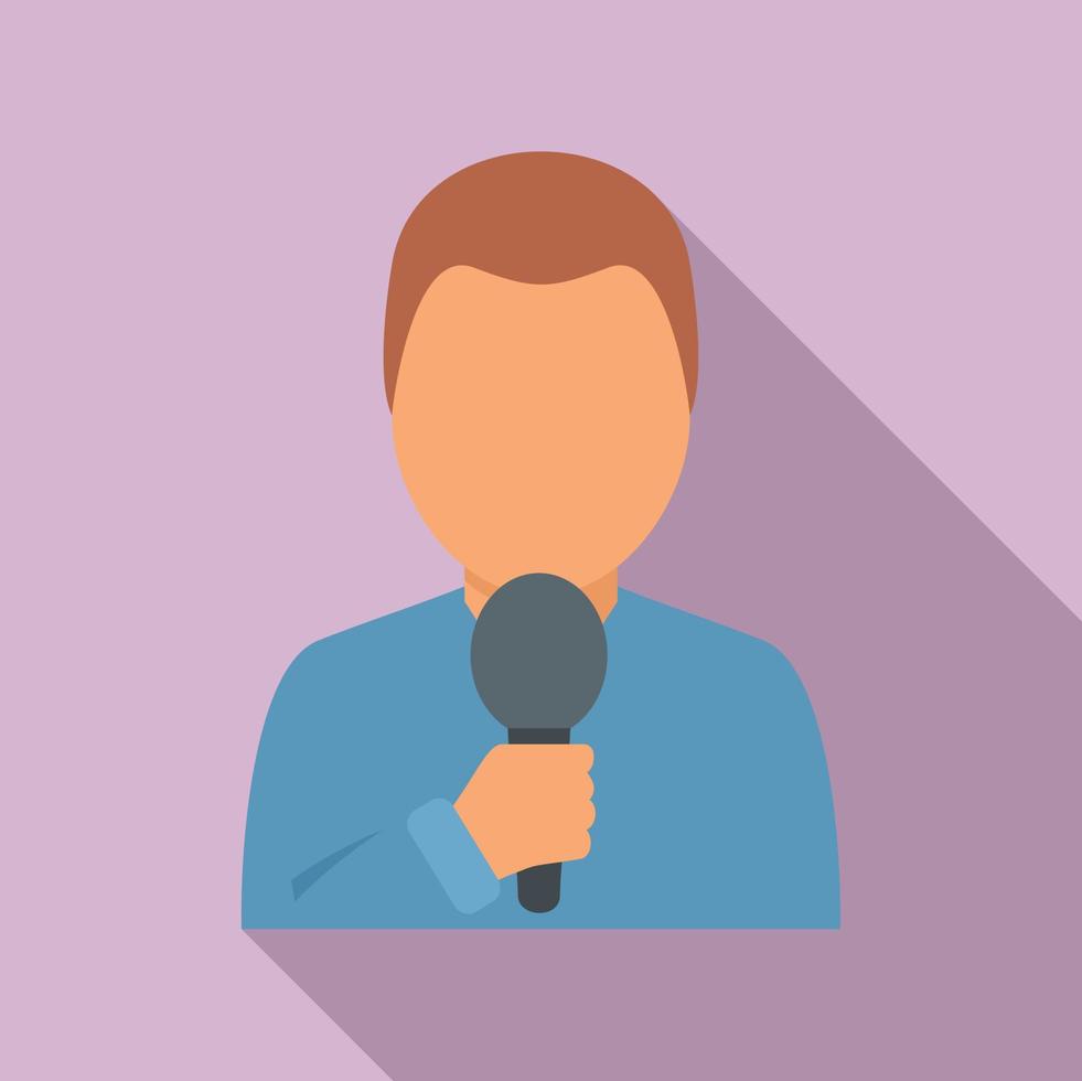 Tv presenter icon, flat style vector