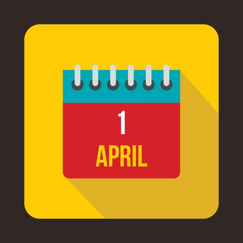 1 de abril, icono de calendario del día de los inocentes, estilo plano vector