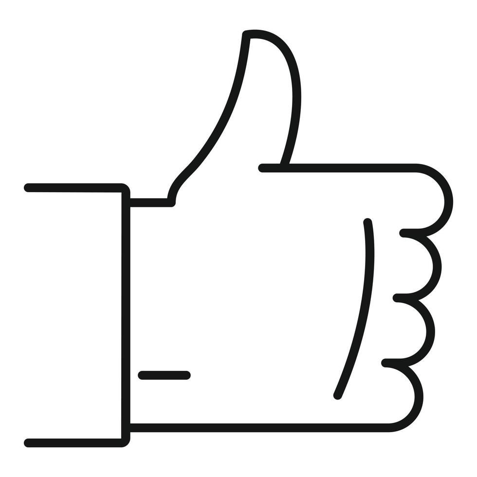 Friendship thumb up icon, outline style vector