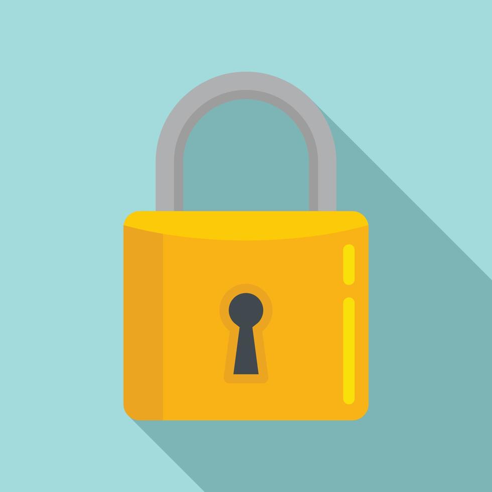 Home padlock icon, flat style vector