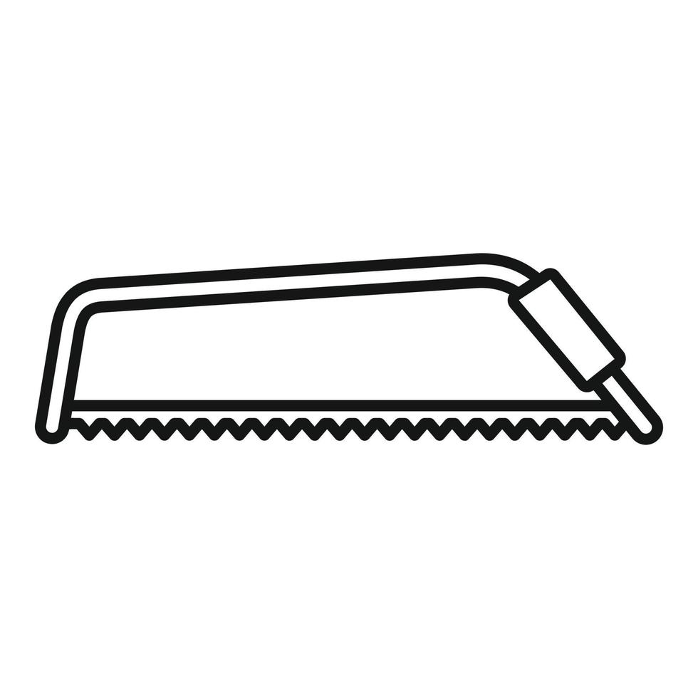 Hacksaw icon, outline style vector