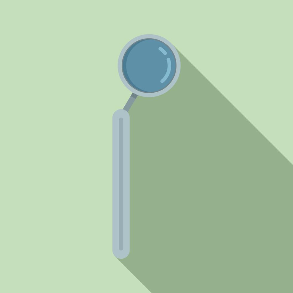 Dentist magnifier icon, flat style vector