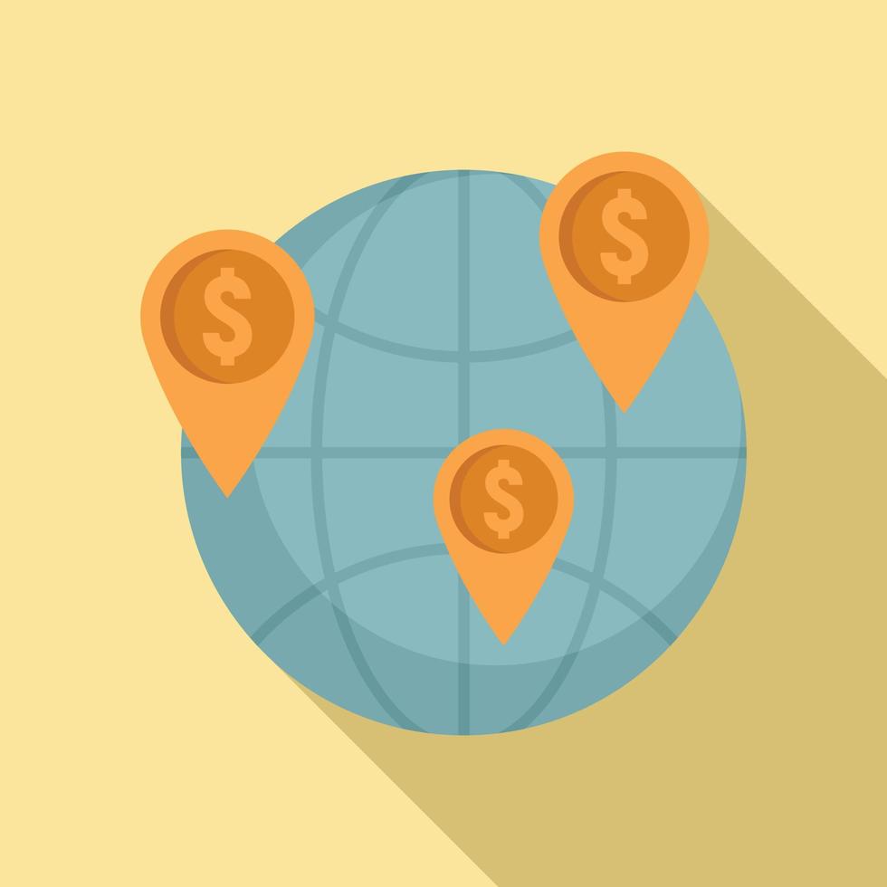 Global crowdfunding icon, flat style vector