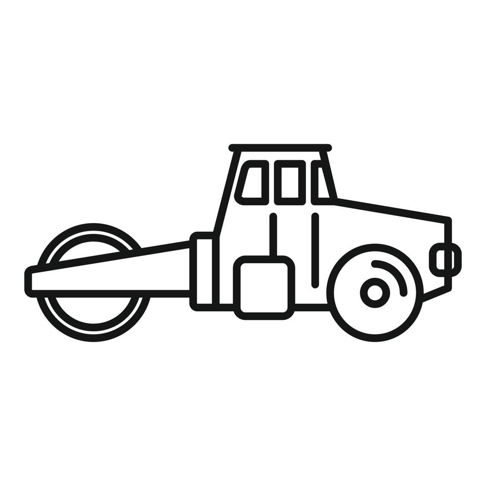 Maintenance road roller icon, outline style vector