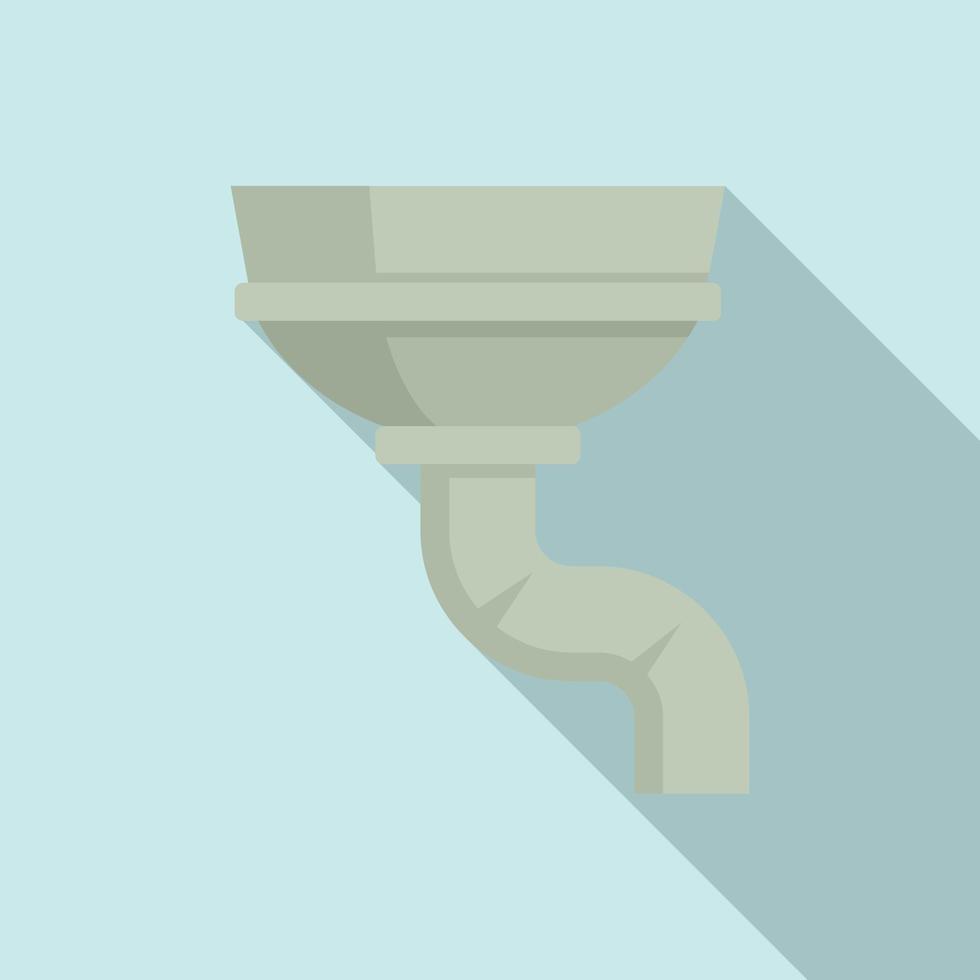 Concrete gutter icon, flat style vector