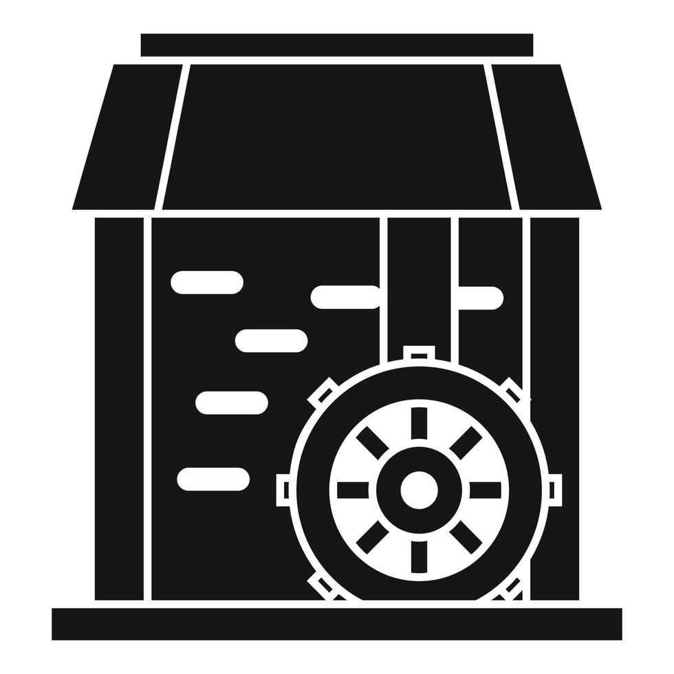 Water mill wheel icon, simple style vector