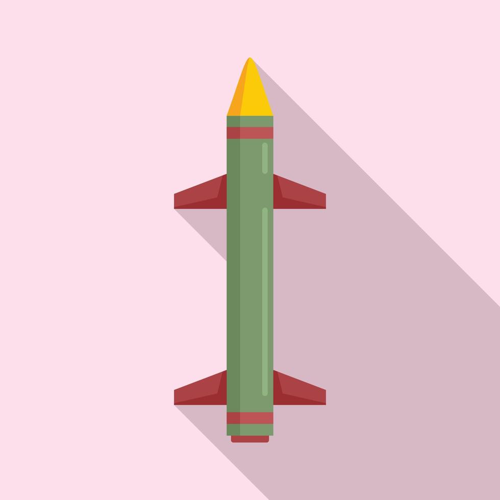 Missile weapon icon, flat style vector