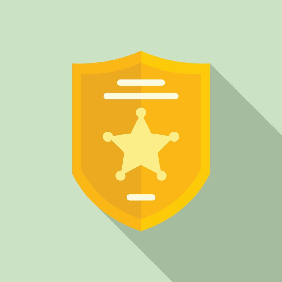 Investigator police shield icon, flat style vector