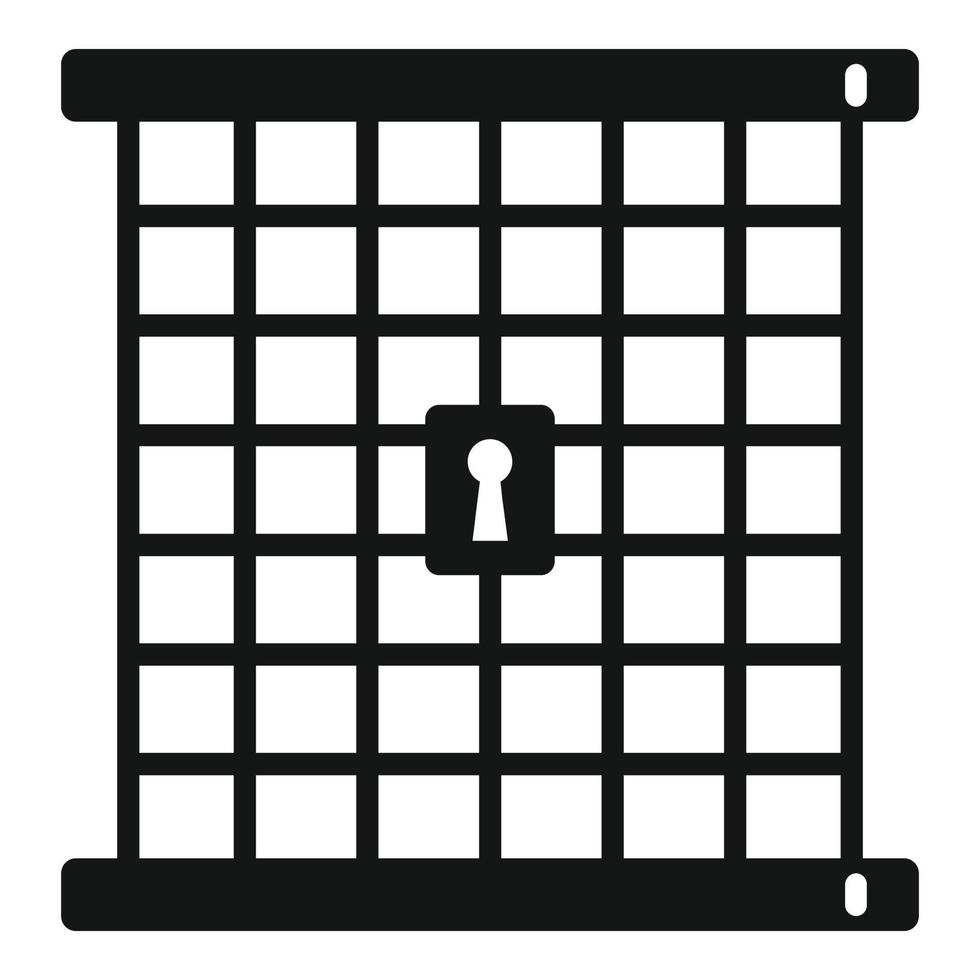 Prison gate icon, simple style vector