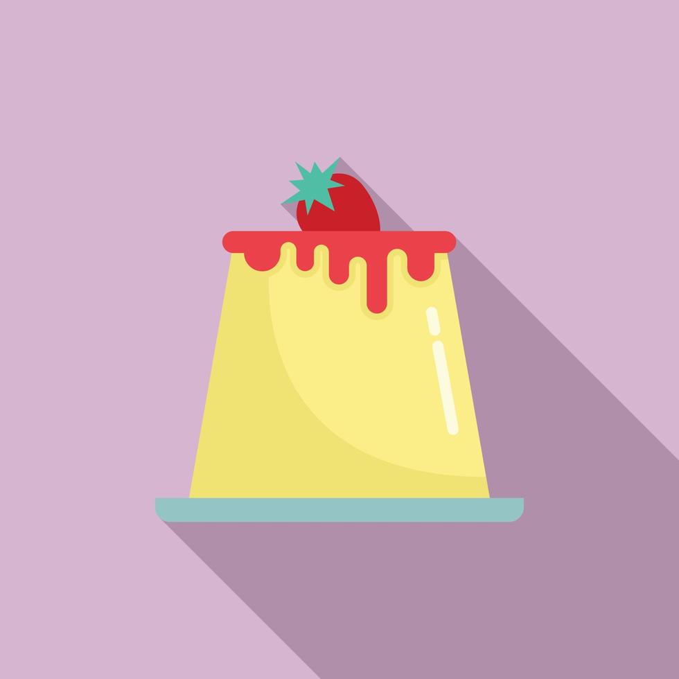 icono de tarta de queso, estilo plano vector