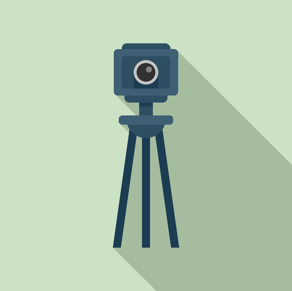 Tv retro camera icon, flat style vector