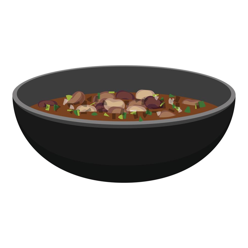 icono de sopa de frijoles, estilo de dibujos animados vector