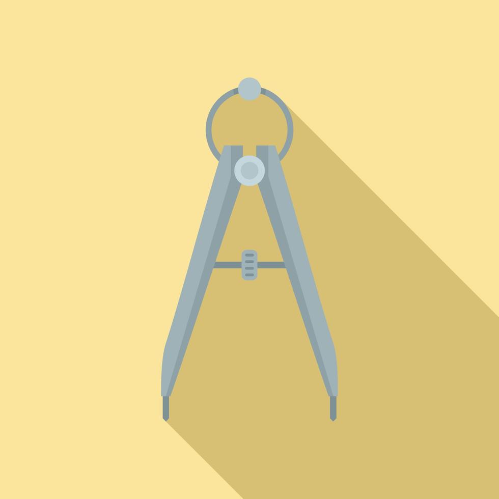 Shoe repair compass icon, flat style vector