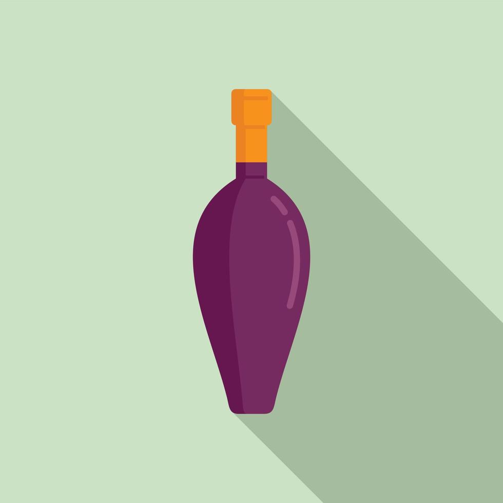 icono de botella de vino de granja, estilo plano vector